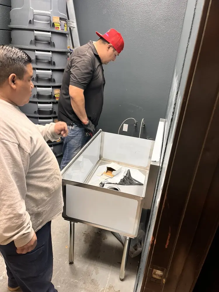 Commercial plumbing and sink installation in Charter